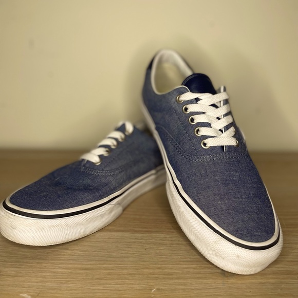 Vans Authentic Navy denim (White), Size 10 Women/8.5 Men *Great condition* - Picture 1 of 7